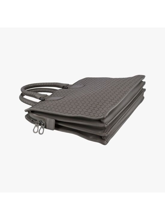 Bottega Veneta Intrecciato Gray Lambskin Handbag - Picture 7 of 16